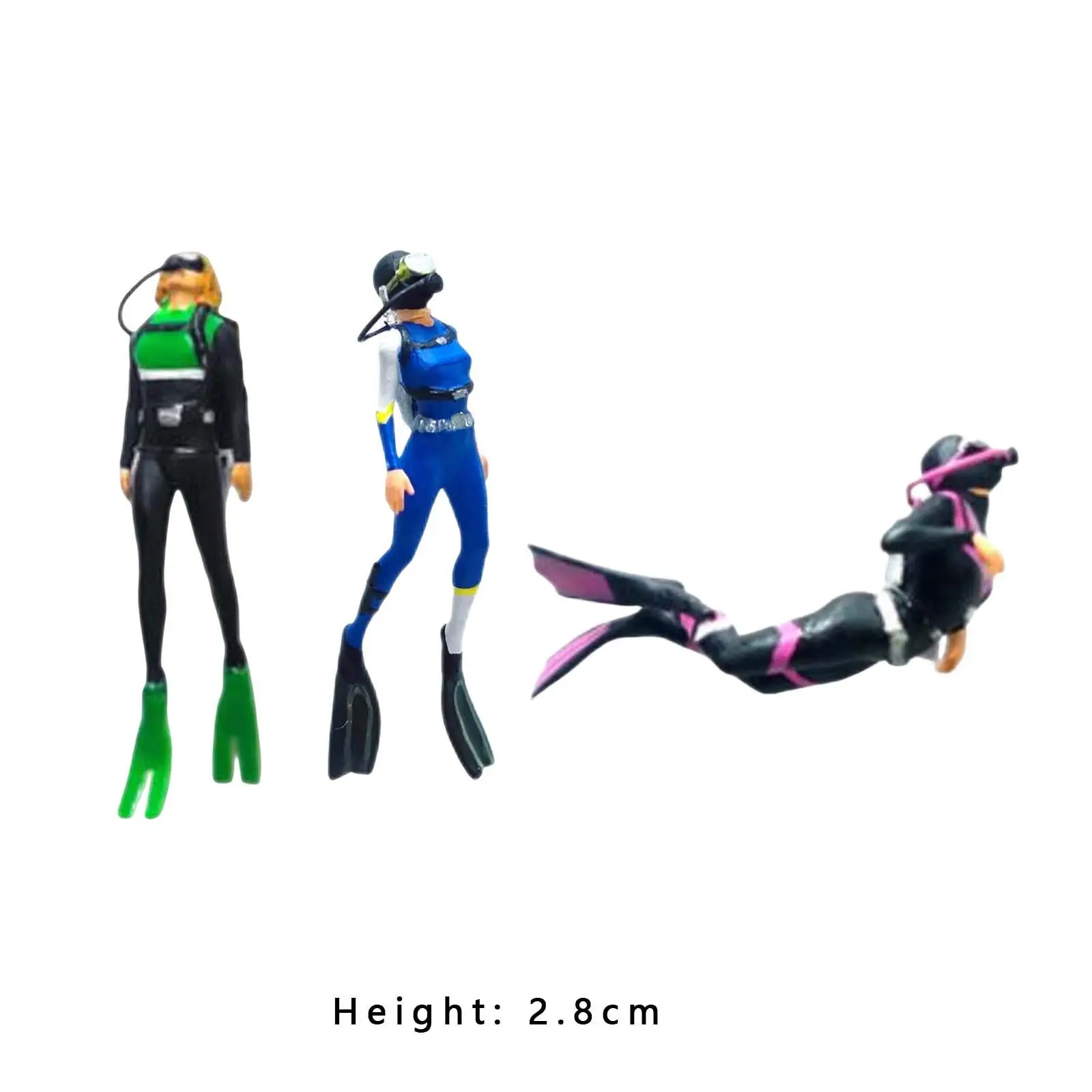 1/64 Scale Diving Figurine Resin 1/64 Diving Figures Sand Table Decoration