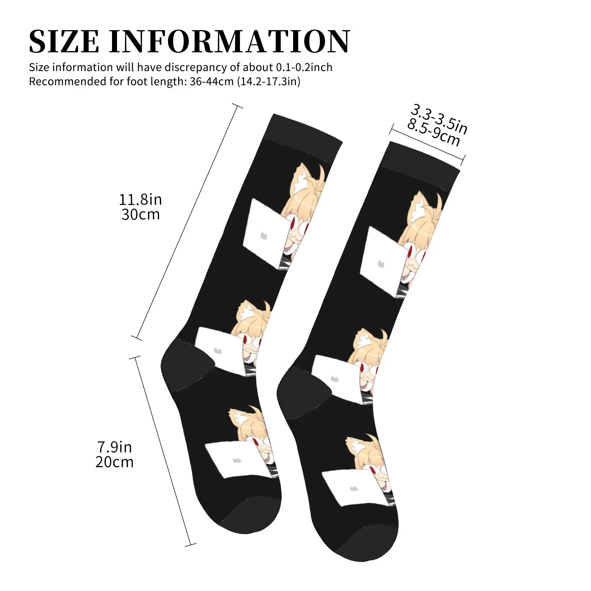 Neco Arc Cartoon Animated Cat Dress Socks for Men Women Warm Fashion Novelty  Sports Compression Socks view 4