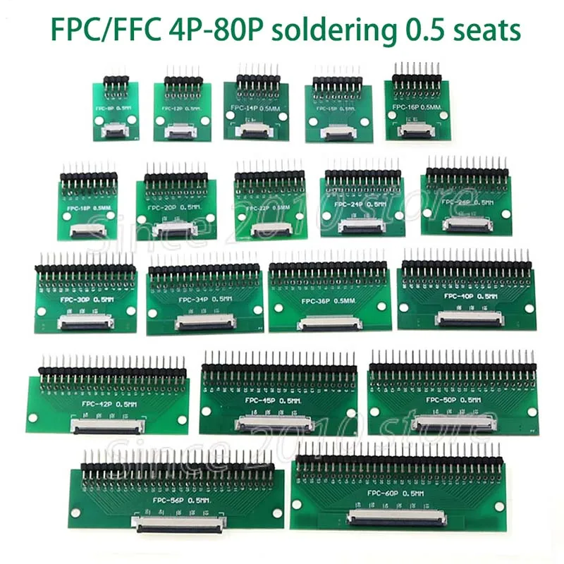 1PC FFC/FPC Adapter Board 0.5mm To 2.54mm Connector Looper 6/8/10/12/20/24/26/30/34/40/50/60/80-pin Flexible Cable Adapter Board