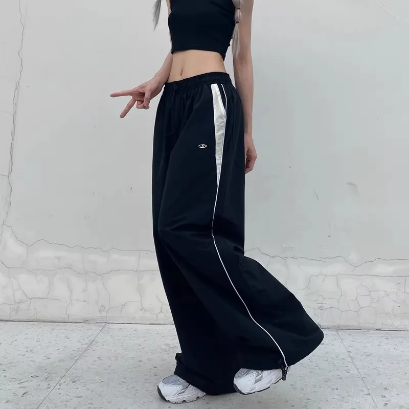 Y2K Vintage Mode Lose Hose 2024 Casual Straße Hip Hop Baggy Hosen Hohe Taille Breite Bein Hosen Solide Jogger Frauen kleidung – Detail 17