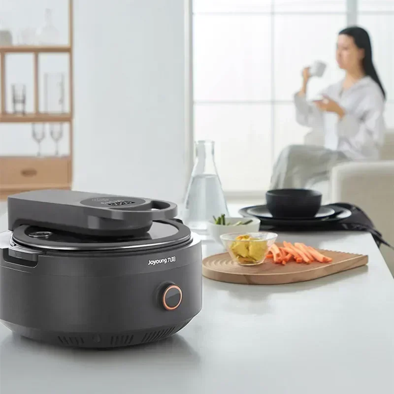 Joyoung Cooking Machine Robot Electric Frying Pan Smoke free precise Temperature Control Intelligent Automatic Cooker CJ-A9 Gray