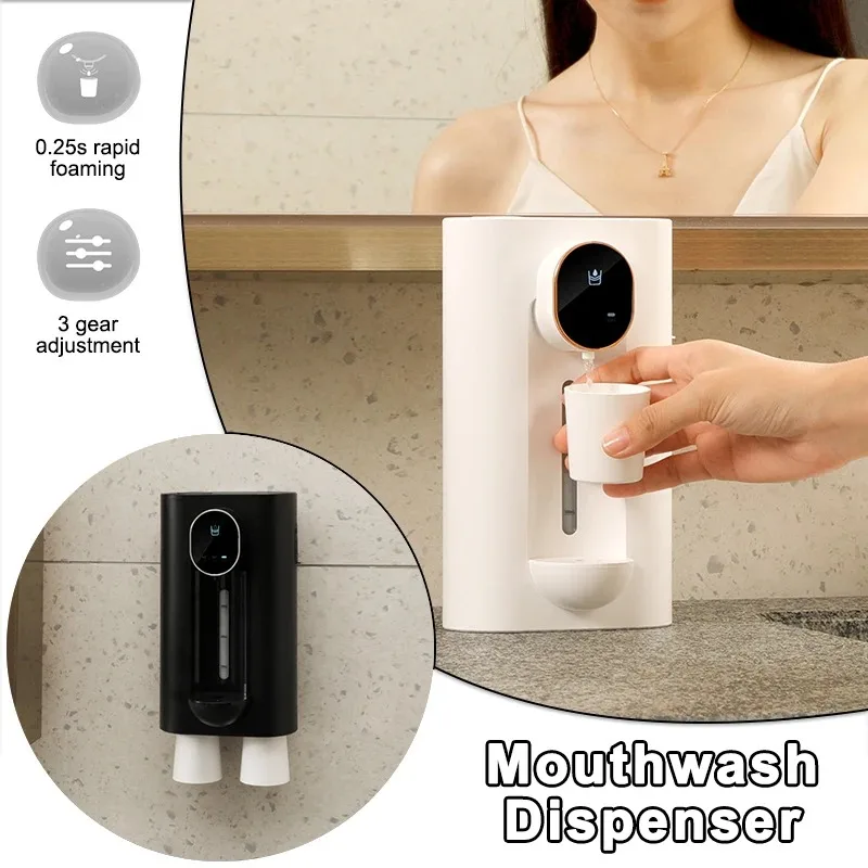 Automatic Mouthwash Dispenser Bottle 540Ml Wall-Mount  Induction Wall Hanging Oral Care Soap Liquid Container Mouthwash Machine