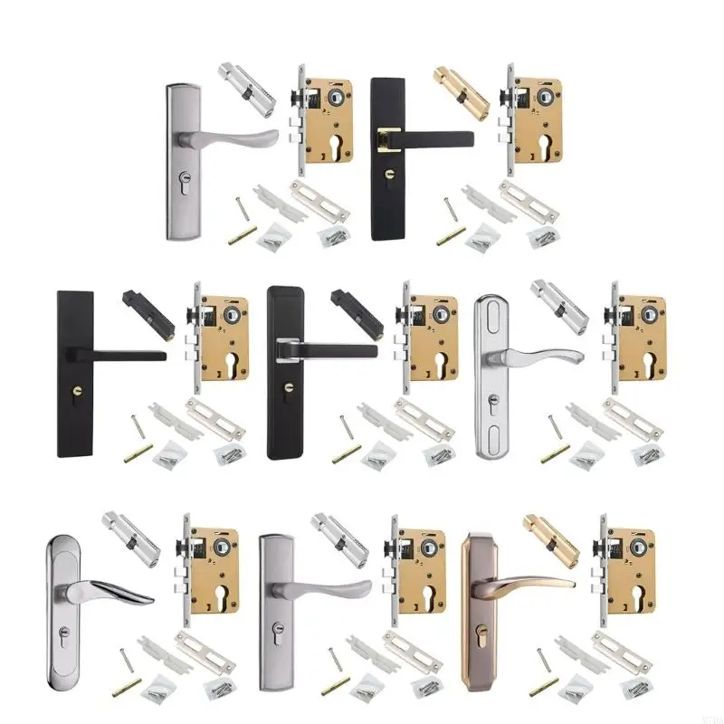 M7DA Stainless Steel Interior Door Lock Replacement Security Door Lever Handle Lock