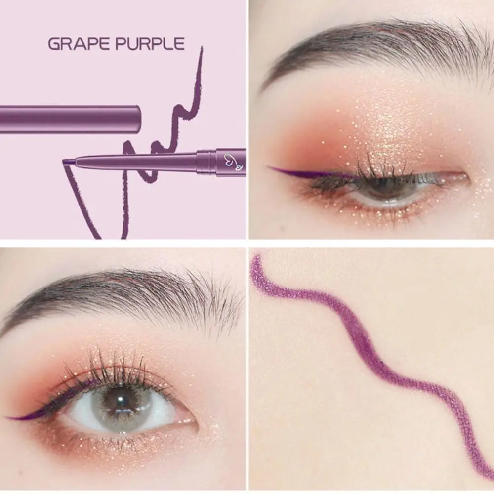 Natürlicher Wasserfester Eyeliner-Stift Nicht-Verschmierender Matter Gel-Eyeliner-Stift Lila Langanhaltender Lying-Silkworm-Stift für Frauen