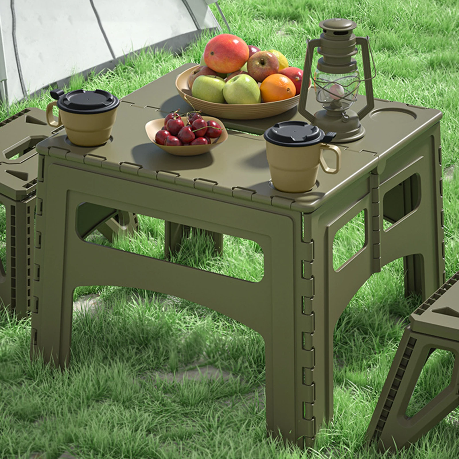 Outdoor Folding Table Lightweight Picnic Table Portable Camp Table Camping TableDesk Furniture for Backpacking Cooking, Garden