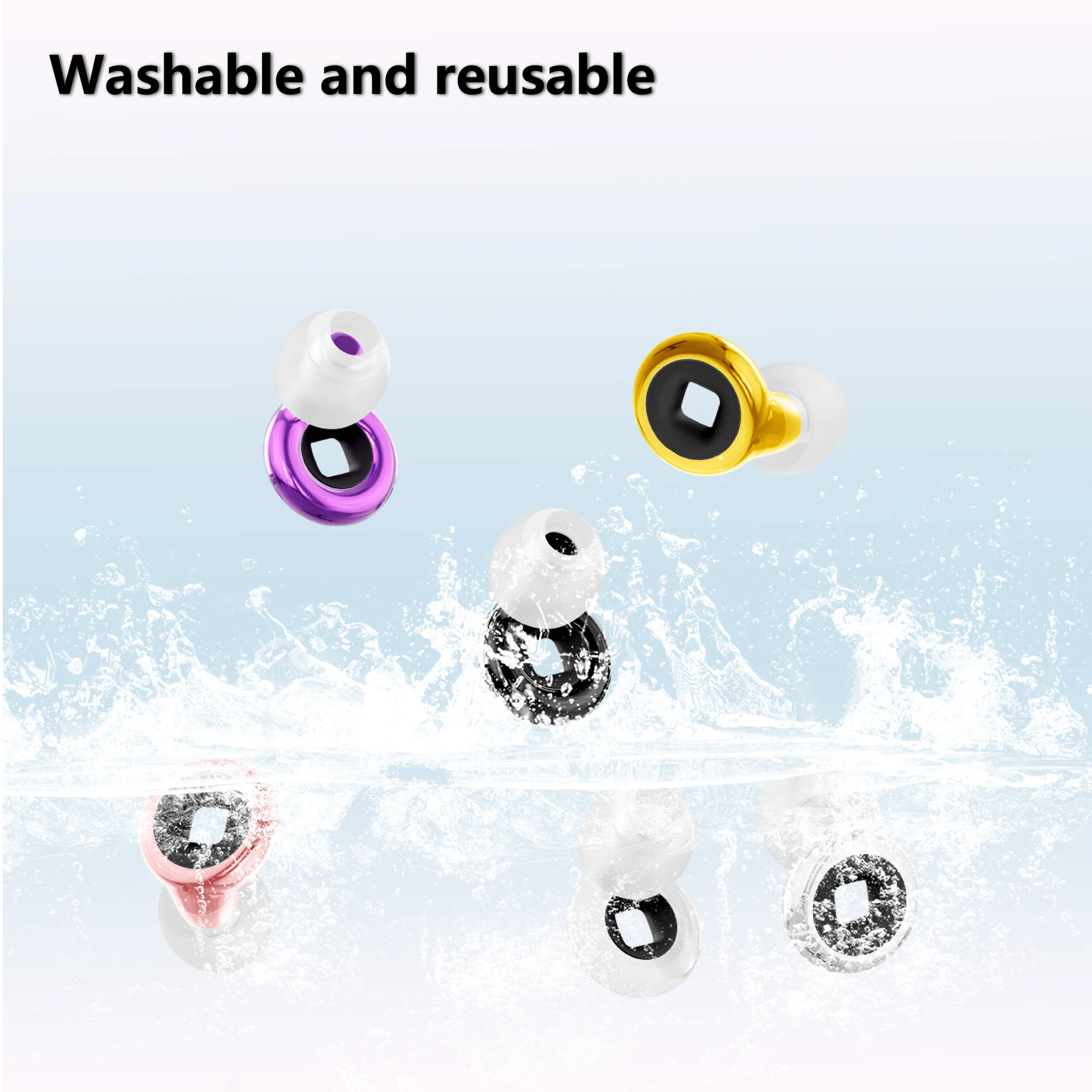 

Silicone Ear plugs Sleep Noise Reusable EarPlug Soft Anti noise Earplug for Sleep Concerts Travel Work