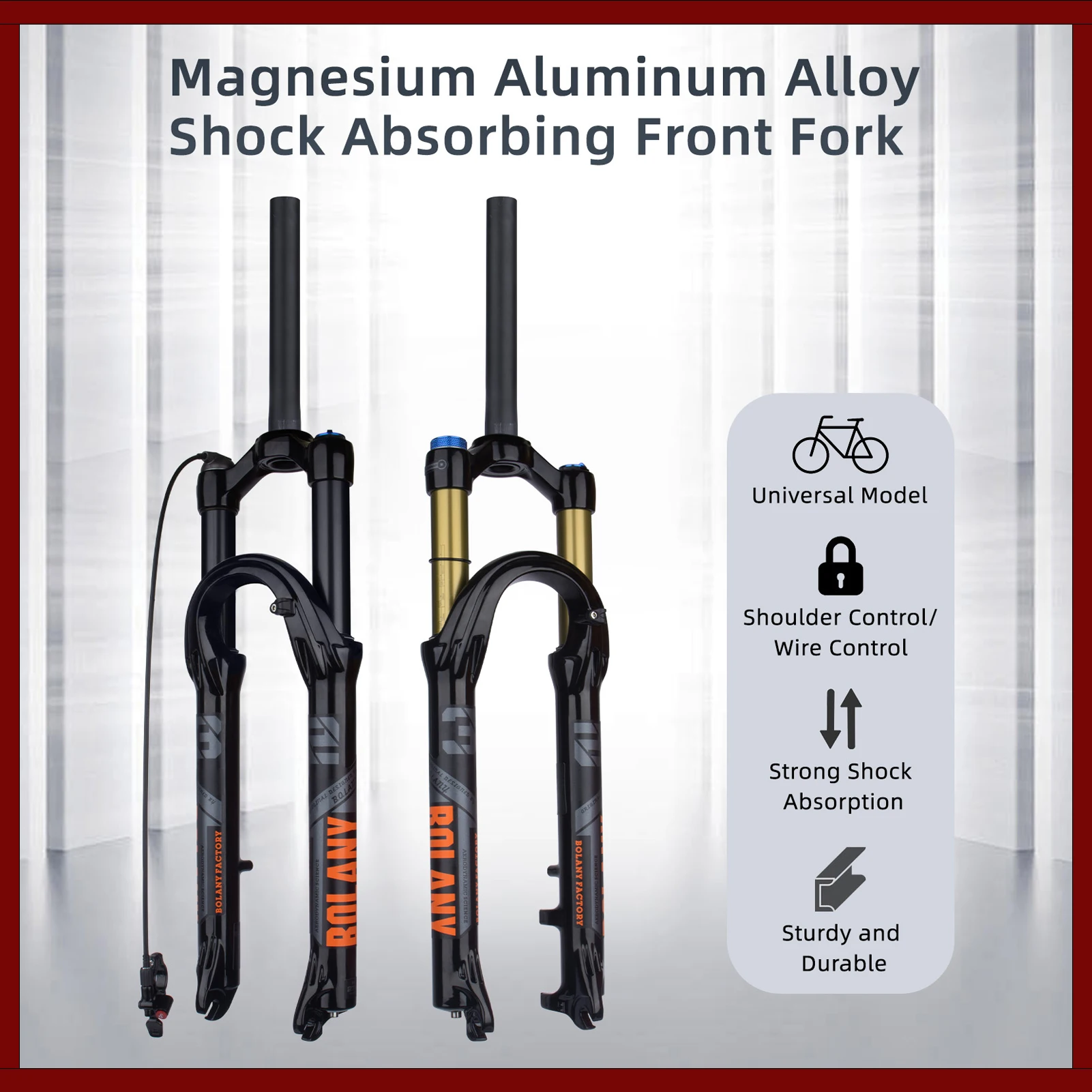 

Professional Air Pressure Front Fork Made of Aluminum Magnesium Alloy for 29 Inch Bikes with Shoulder Control Wire Control Lock