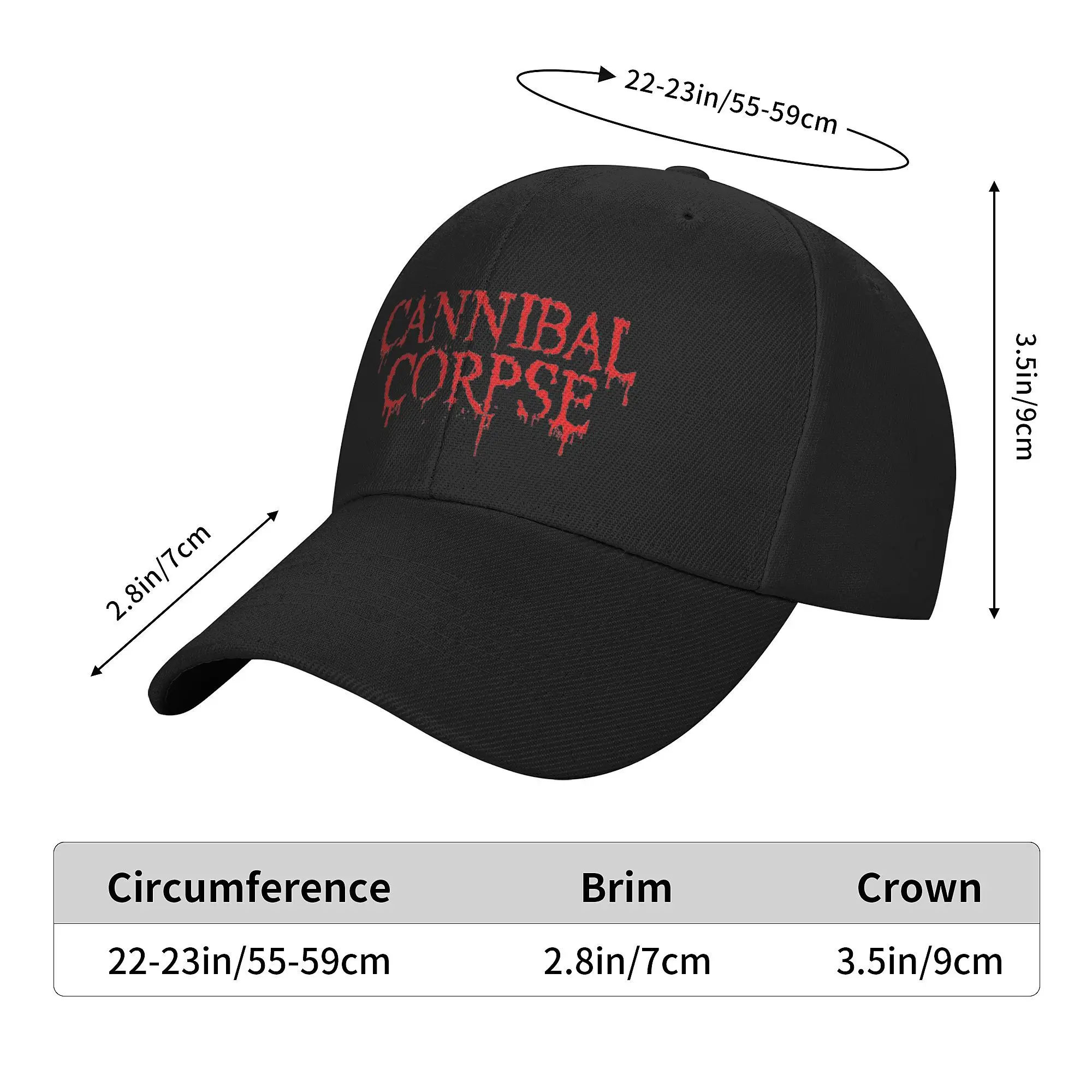 Cannibal Corpse Baseball Caps Trendy Logo Sun Caps For Unisex Adjustable Casual Headwear