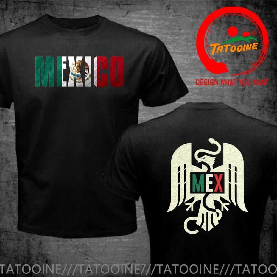 Mexico Mexican Eagle Emblem T Shirt Men Fashion Trendy Casual Clothing Stylish Tops Tee Shirt Leisure Tshirt Men's T-Shirt