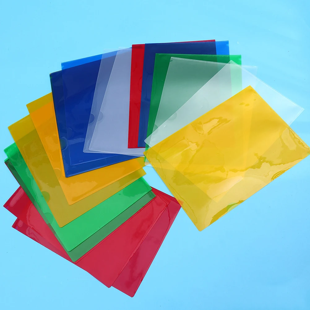 

40pcs L-Shaped Plastic Clipboard File Clip Paper Holder Memo Folder For Home School Office Lightweight Wall Hanging Elastic Rope