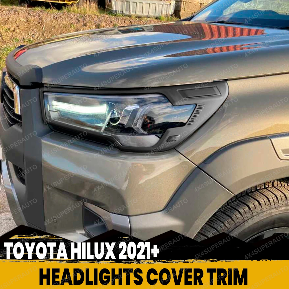 

Защитная накладка на передние фары из ABS для Toyota Hilux Revo 2021-2024, декоративная накладка на фары, автомобильные аксессуары