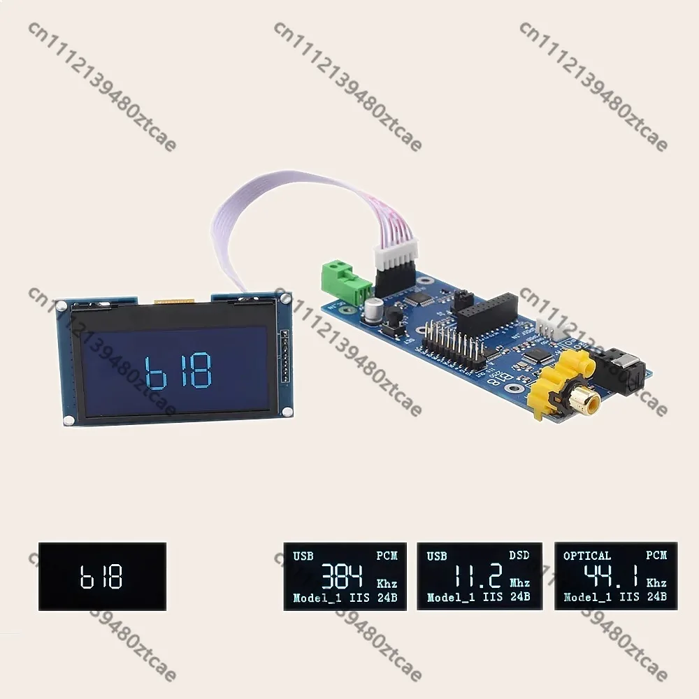 Nvarcher AK4118 Receiver Board Coaxial Fiber to IIS Support XMOS Amanero USB 2.4 OLED Display