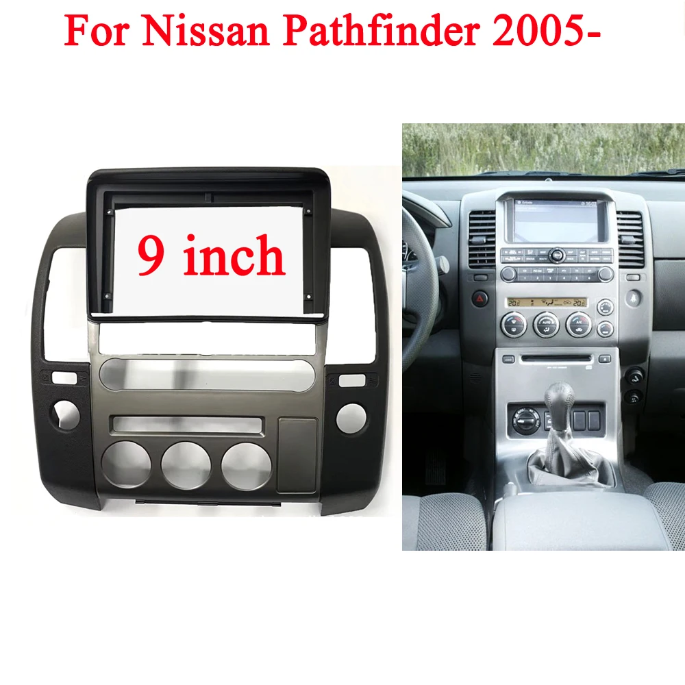 9 inch 2 Din Car Radio Fascia for NISSAN PATHFINDER NAVARA 2004-2014 Stereo Frame Plate Adapter Mounting Dash Installation Bezel