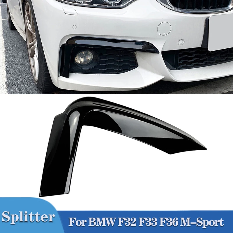 

Pulleco Car Front Bumper Upper Trim Splitters Spoiler Kit Fog Lamp Cover For BMW F32 F33 F36 M-Sport 420i 428i 435i 440i 14-20