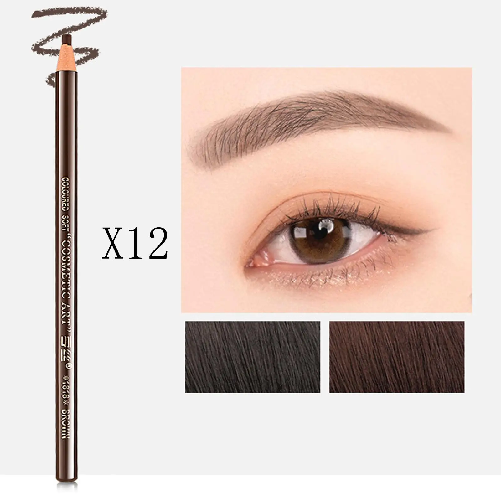 Delineador de cejas resistente al agua, lápiz de ojos de madera, Kit de lápiz de cejas a prueba de manchas para maquillaje de salón