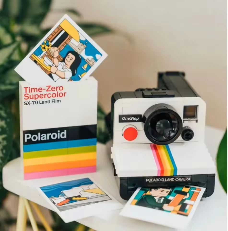 2025 New Ideas Creative Polaroid OneStep SX-70 Camera Model Building Blocks Construction Bricks Toy Gift For Children Kid