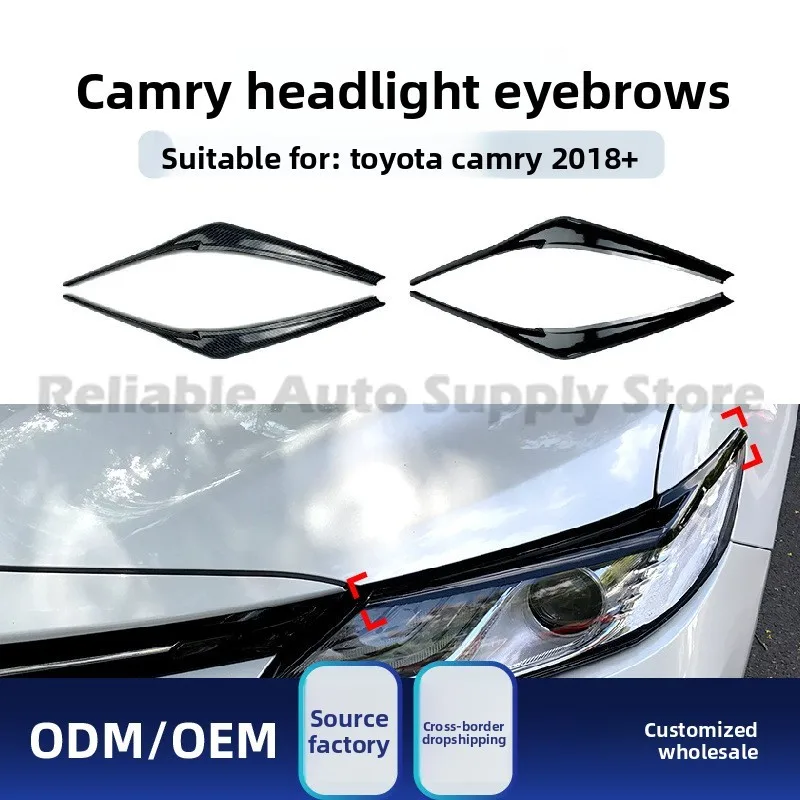 

Для Toyota Camry 2018 + наклейка на фару для бровей, стильная модификация автомобиля, наклейка премиум-качества, автомобильное обновление