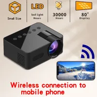 YT100 mini portable projector, small size and space saving for outdoor projection, wireless connection to mobile phone