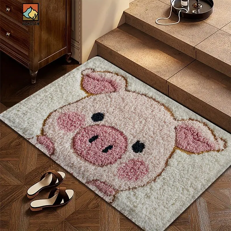 VIKAMA Retro Cute Dachshund Puppy Bath Mat Soft Absorbent Non Slip Easy Clean Washable Bedroom Kitchen Indoor Entry Rug