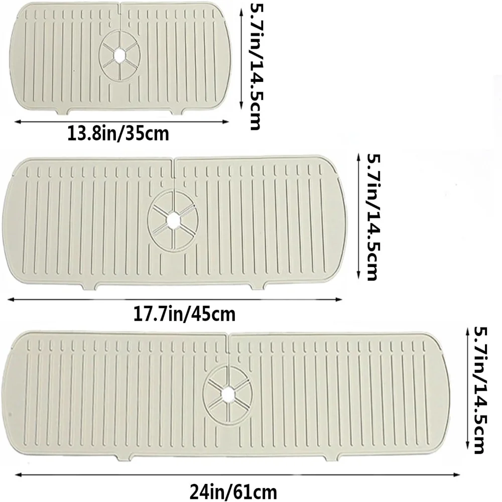 سجادات التقاط المياه لصنبور السيليكون، وسادات تجفيف مقاومة للانسكاب في حوض المطبخ، وسجادة تصريف مضادة للانزلاق وواقي من الرذاذ