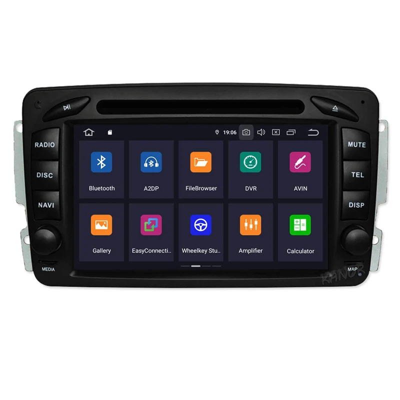 In dash 7 inch car autoradio gps navigation android 9.0 4+64g for mercedes benz clk w209 g-class w463