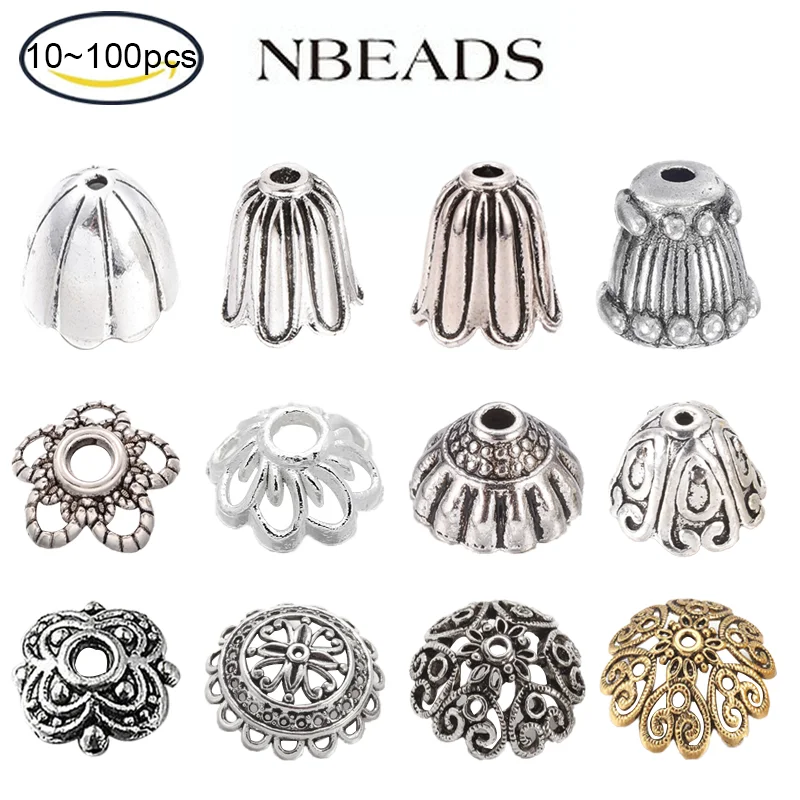 10-100PC Alloy Tassel zakończenia kierownicy koralik stożek paciorek do naszyjnika nakrętki na wentyle nici kończy się na kolczyki naszyjnik biżuteria DIY Craft Making