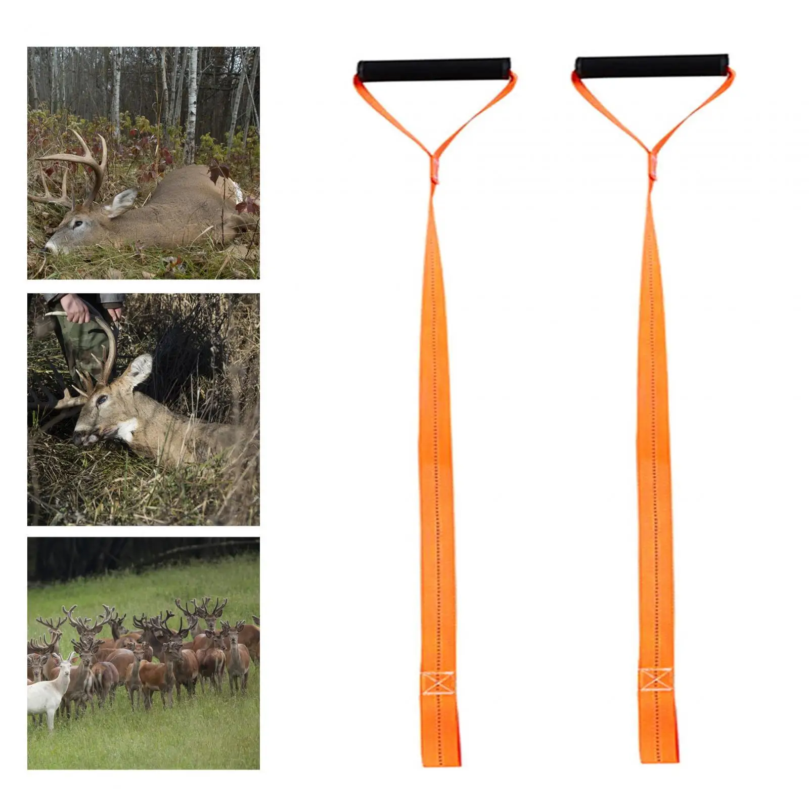 Deer Drag Harness Lift Pull Rope with Handle Heavy Duty Deer Puller Dragger Strap for Pigeon Goose Duck Deer Hunting Equipment