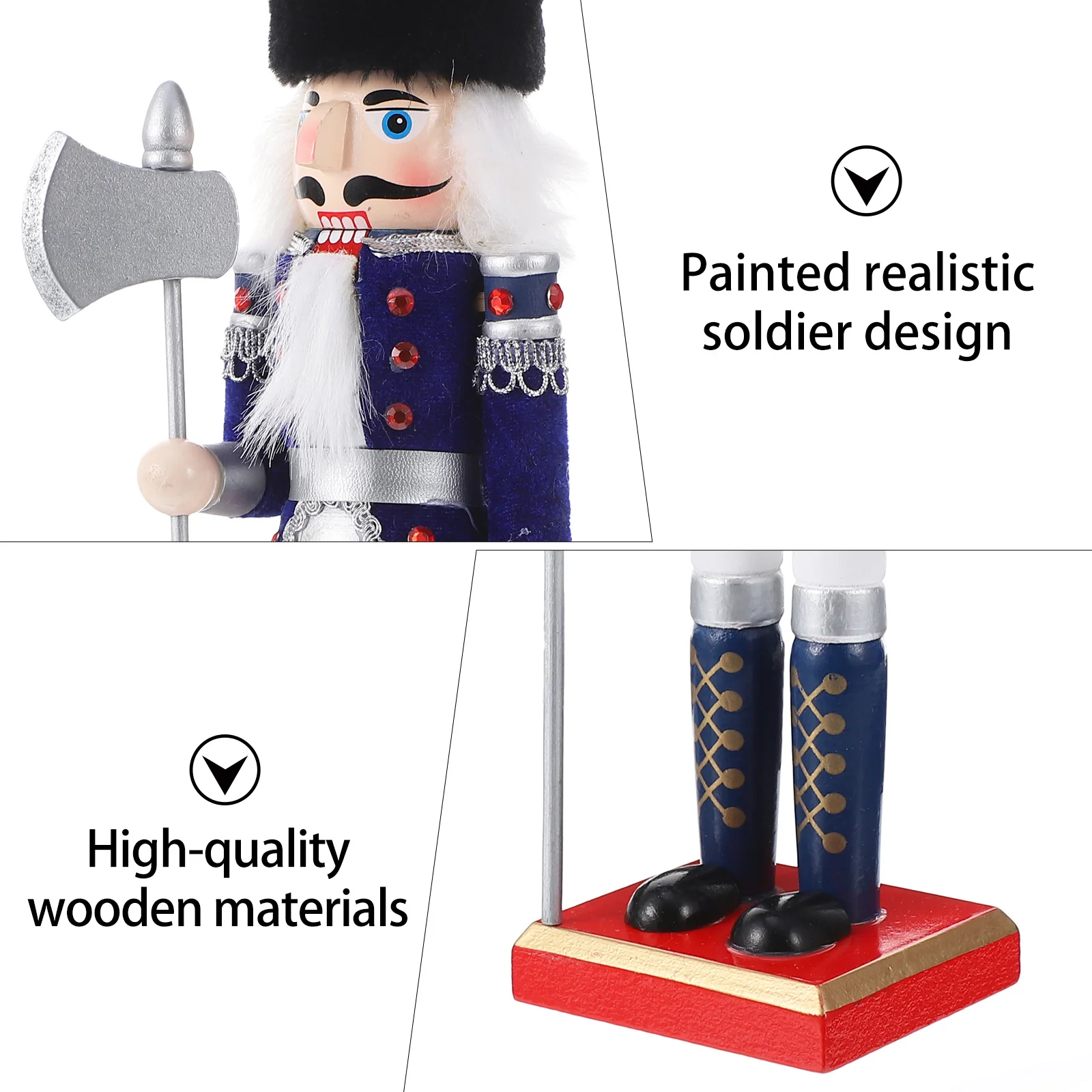 

1pc Wooden Nutcracker High-Quality Wood Craft Home Decor Kids Room Bedroom Living Room Bar Coffee Shop Mall Hotel