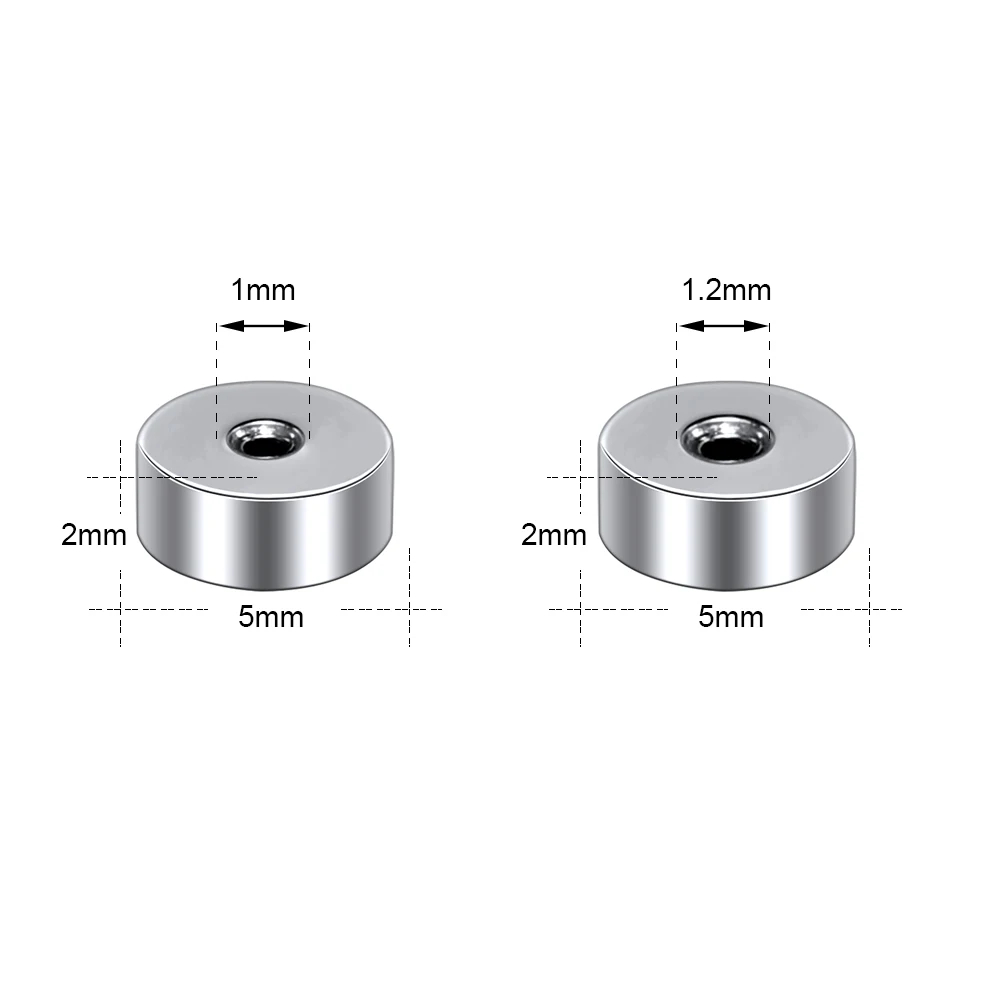 ZEMO  5/10/20PCS/LOT Stainless Steel Cylindrical Ear Plugs 16/18g High Polish Back Cap Small Exclusive Ear Cap Earhole Earplug