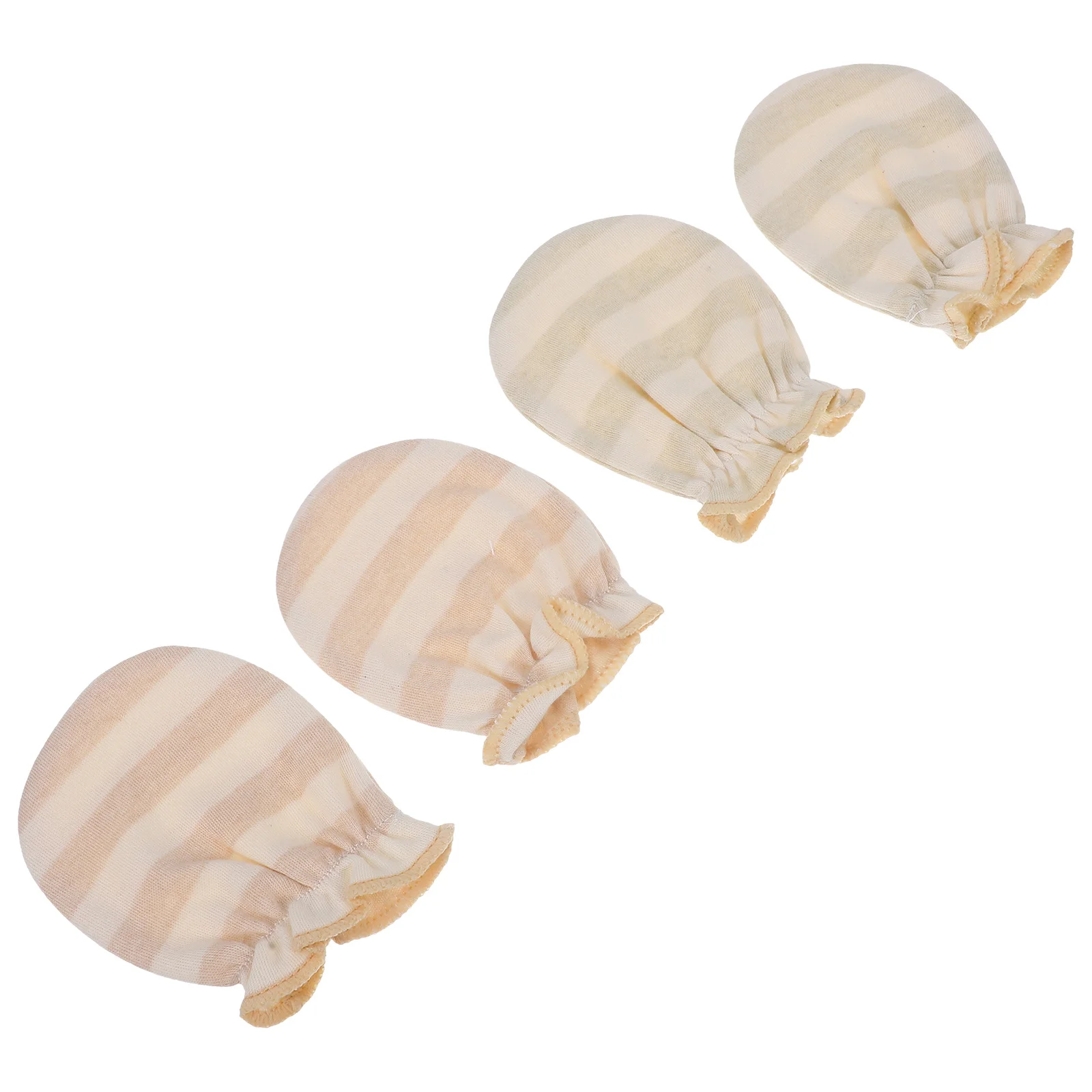 

2Pairs No-Scratch Baby Mittens Newborn Cotton Mitts Soft Comfortable Anti-Chew Protection Infants Baby Mittens Newborn