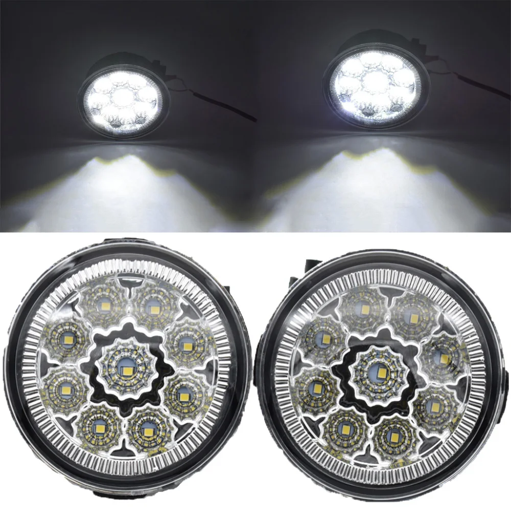 2PCS Fog Light + Daytime Running Light Car Front Bumper LED Fog Lamp For Nissan Patrol 3 III Y62 2010 2011 2012 2013 2014 2015