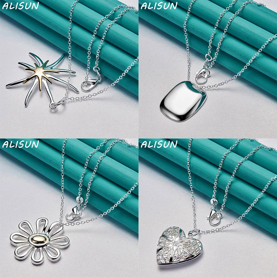 

ALISUN 40-75cm 925 Sterling Silver Design Pendant Necklace For Women Men Charm Trend Birthday Gifts Fashion Party Fine Jewelry