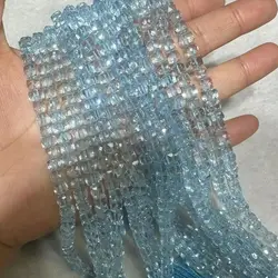 AAAAA Natural Blue Topaz Faceted Aquare Shape Bracelet Loose Beads Jewelry Accessories For Making DiY For Wholesale