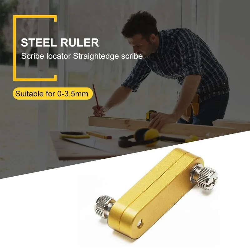Steel Ruler Positioning Block Woodworking Tool Angle Scriber Line Marking Gauge Carpentry Scriber for Wooden Working Accessories