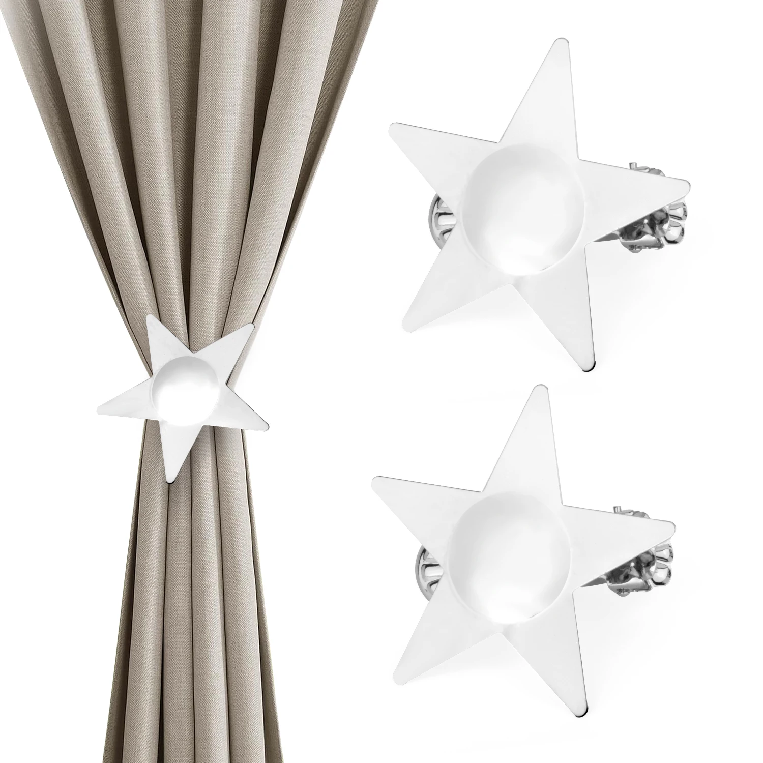 SARIHOSY 3 Stück Vorhang-Clip, Pentagramm, kreativer Stern, Vorhang-Krawattenrücken, dekorative Vorhang-Clip für Wohnaccessoires