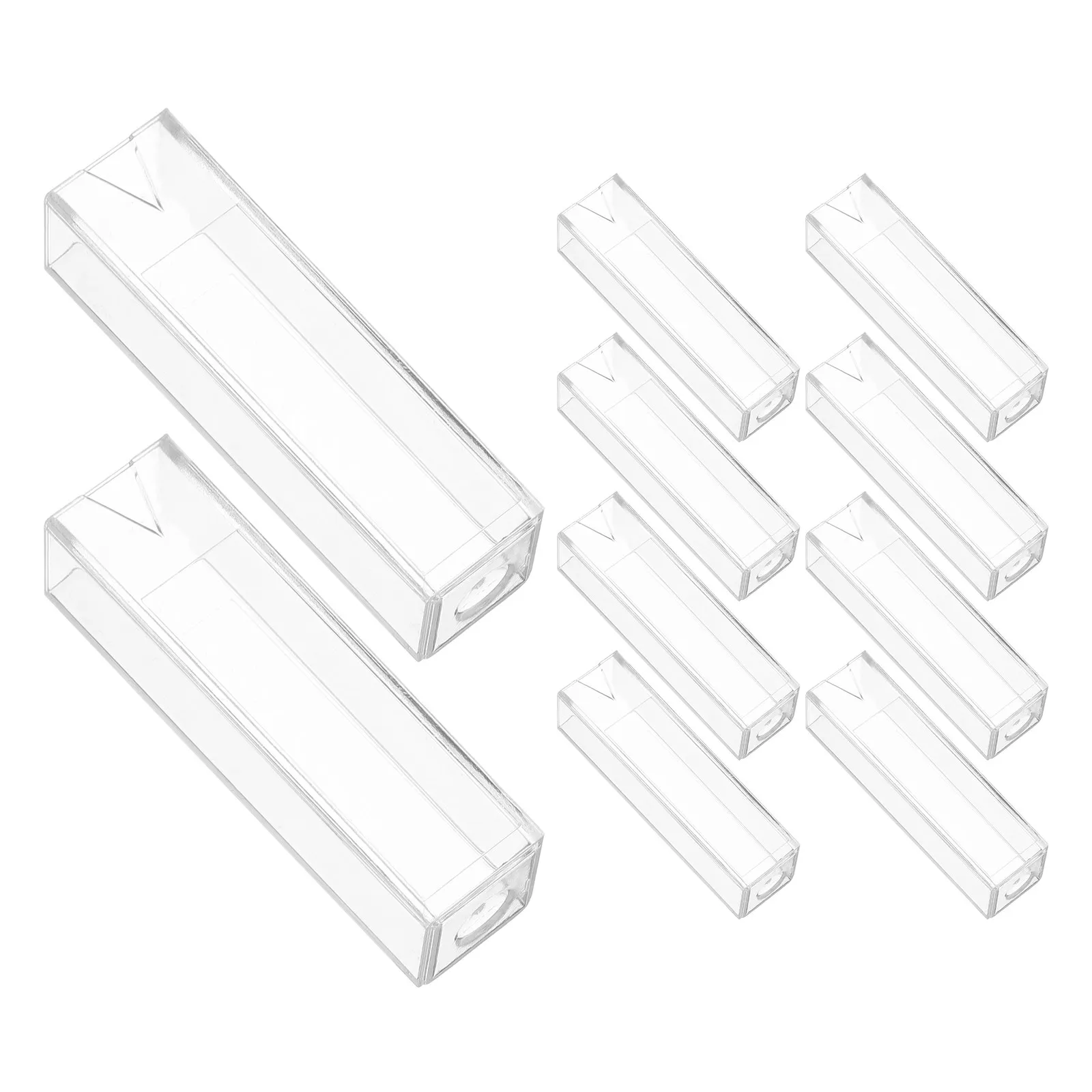 10pcs Clear Square Plastic Cuvettes for Spectrophotometer Lab Chemical Analysis – High Precision Transparent