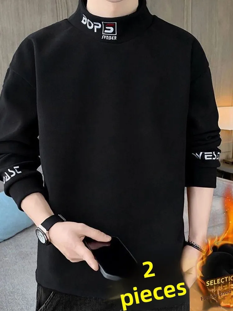 

Ele Мужская толстовка Long Sve, осенне-зимняя двусторонняя футболка Fce с вышивкой High Ne Base irt, модная футболка для тела