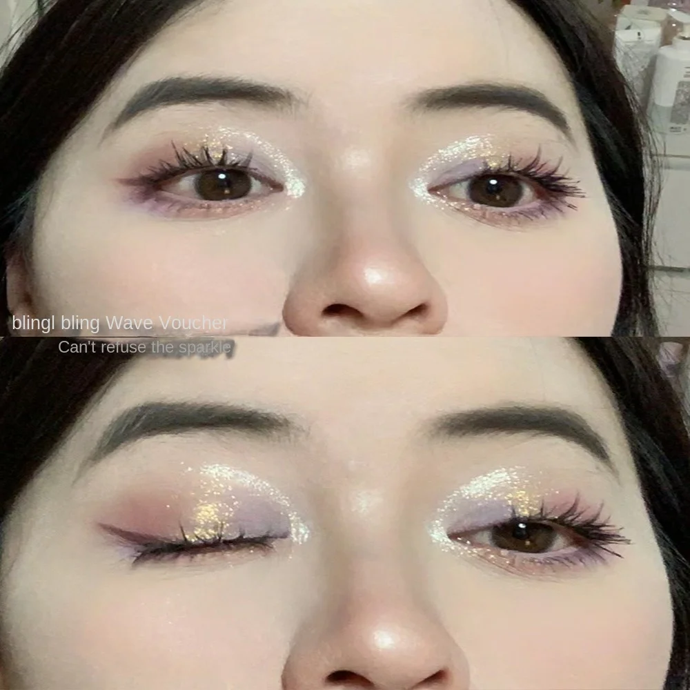 Sombra de olho do floco de neve para mulheres, pérola brilhante, pó sombreado, cosméticos glitter, cosméticos destaque, k'apeine, maquiagem festiva, 9 cores