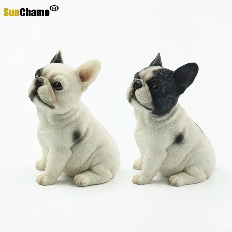 New French Bulldog Sitting Posture Small-scale Bullfighting Car Interior Fitting Simulation Animal Dog Model Figurines Miniature image 2