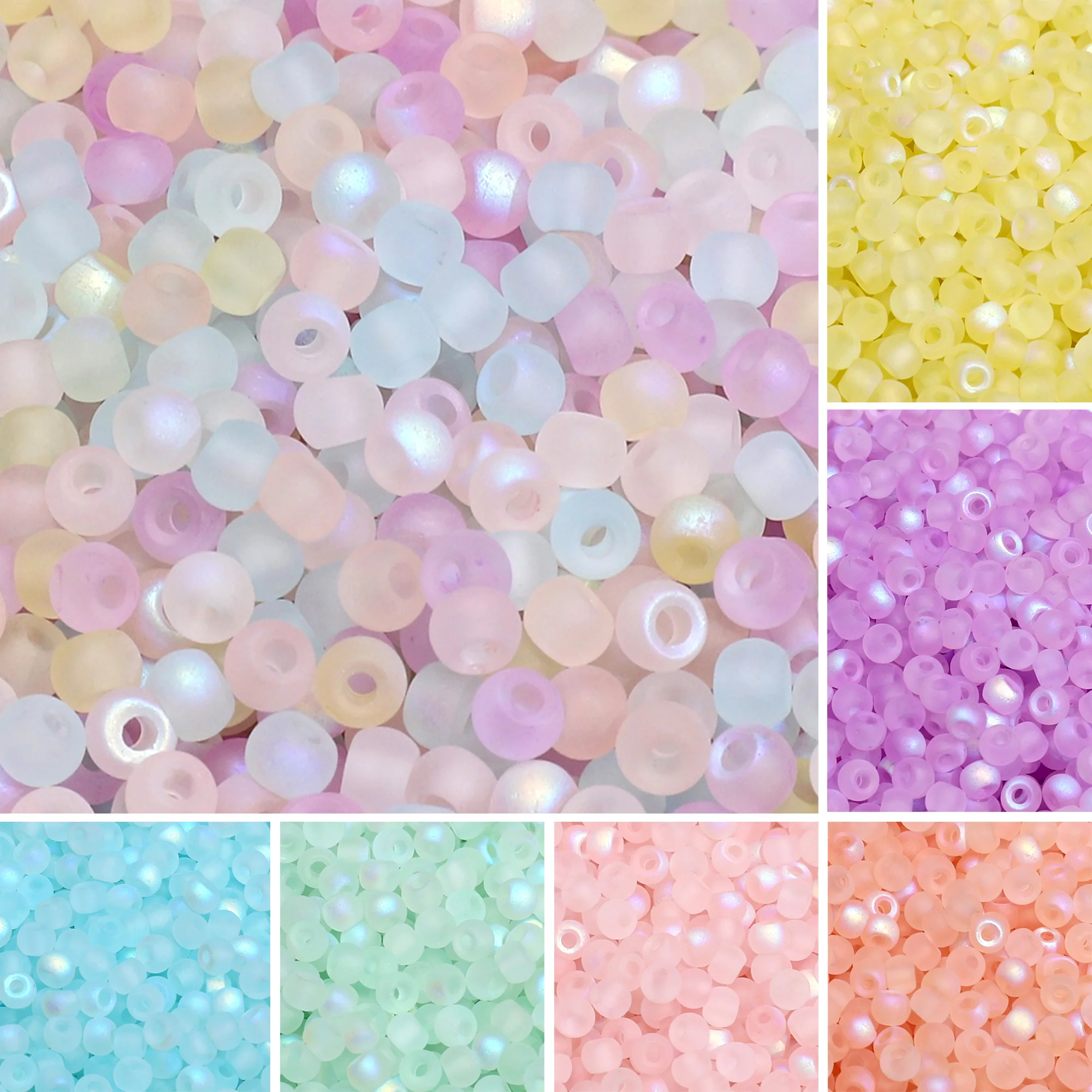 85/170 Pcs Premium Frosted Colorful Glass Rice Loose Beads for Handmade Jewelry DIY Bracelet Necklace Earrings Making Materials