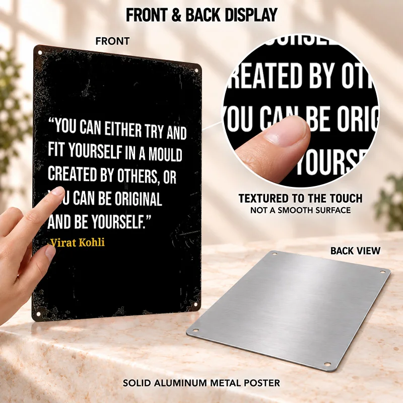 Virat Kohli Aluminum Posters Champion Legacy Design Home Office Wall Art Personalized Metal Sign Collector Gift For Supporters