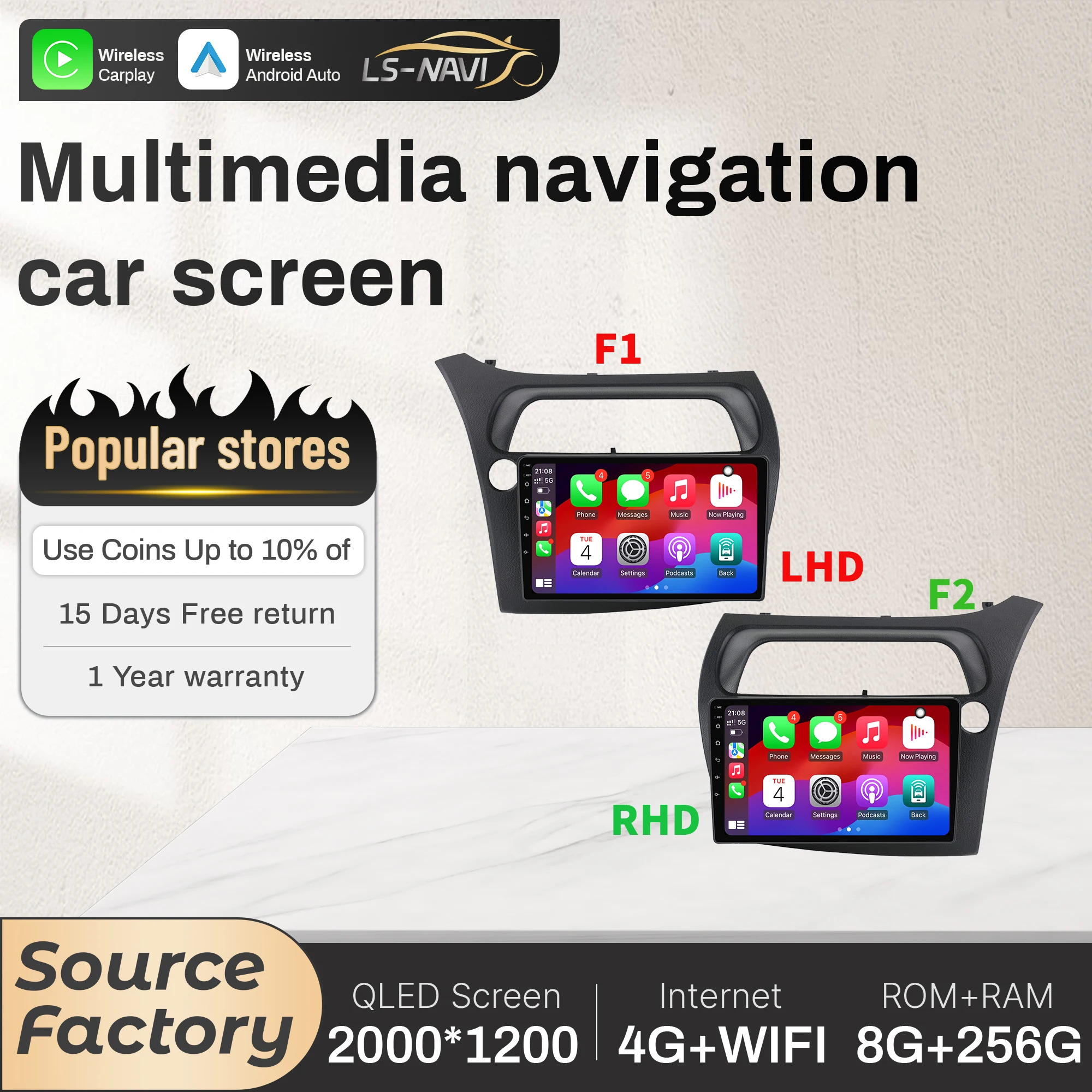 

Android 14 Car Radio For Honda Civic Hatchback 2006-2011 Head Unit 4G Wireless Bluetooth CarPlay Screen