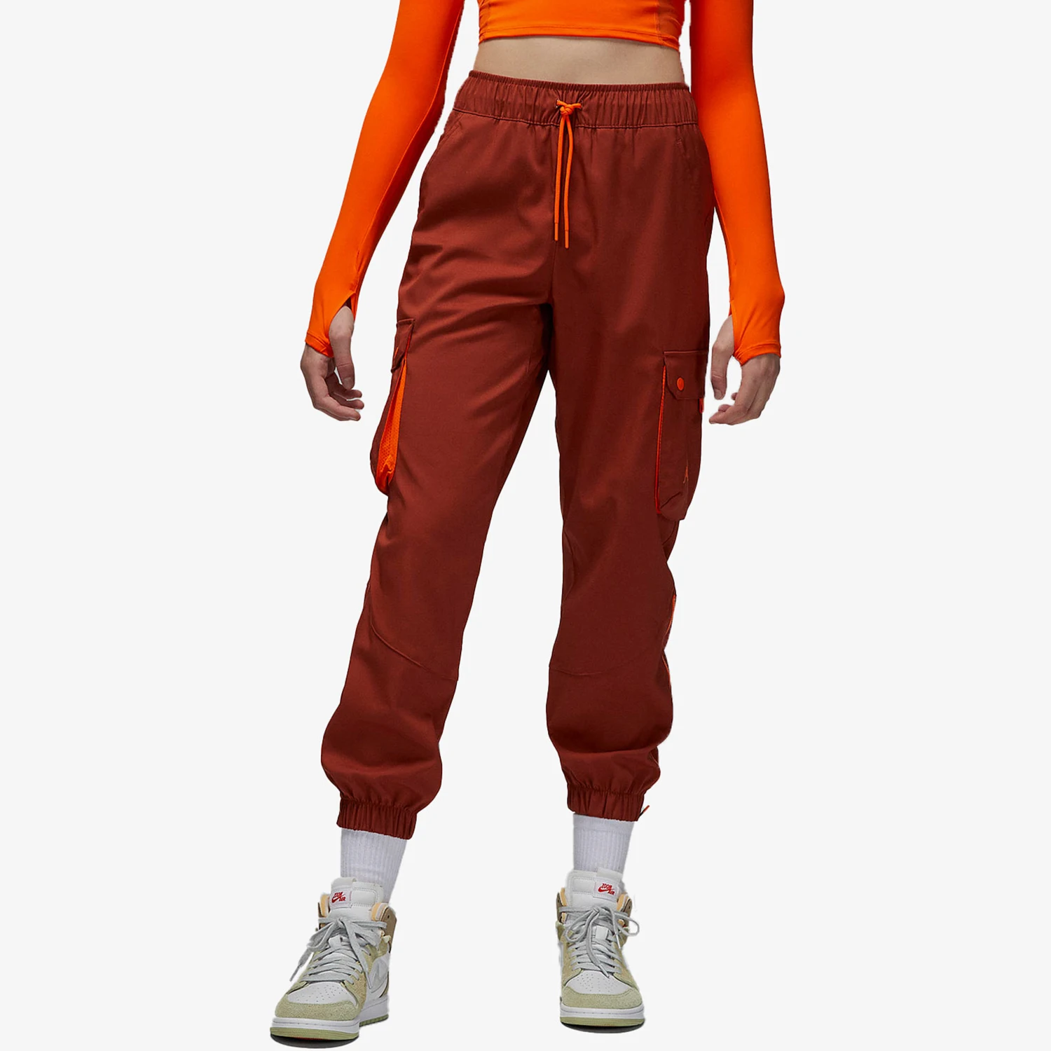 

Оригинальные женские прочные спортивные тканые брюки Nike JORDAN на шнурке DQ4452-641