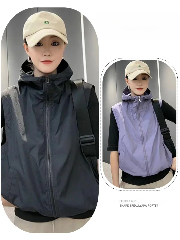 

Summer New Women's ort Loose Fitted Vest Sun Protection Outerwear Casual Sle Large Size Mom's Faion 2025 Spring Autumn
