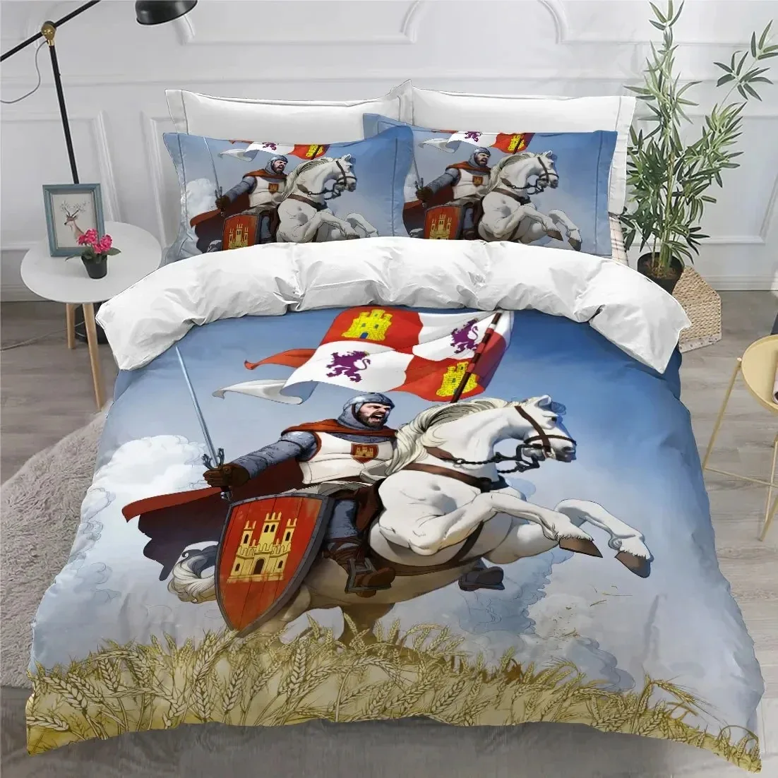 

3D Print Holy Knights Bedding Set Boys Girls Twin Queen King Size Duvet Cover Pillowcase Bed boys Adult Home Textileextile