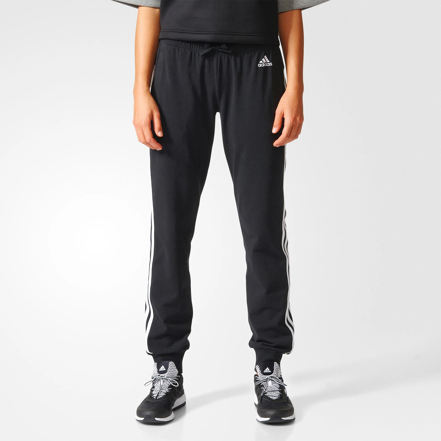 

Adidas genuine summer women's knitted sports three stripe slim fit pants S97115