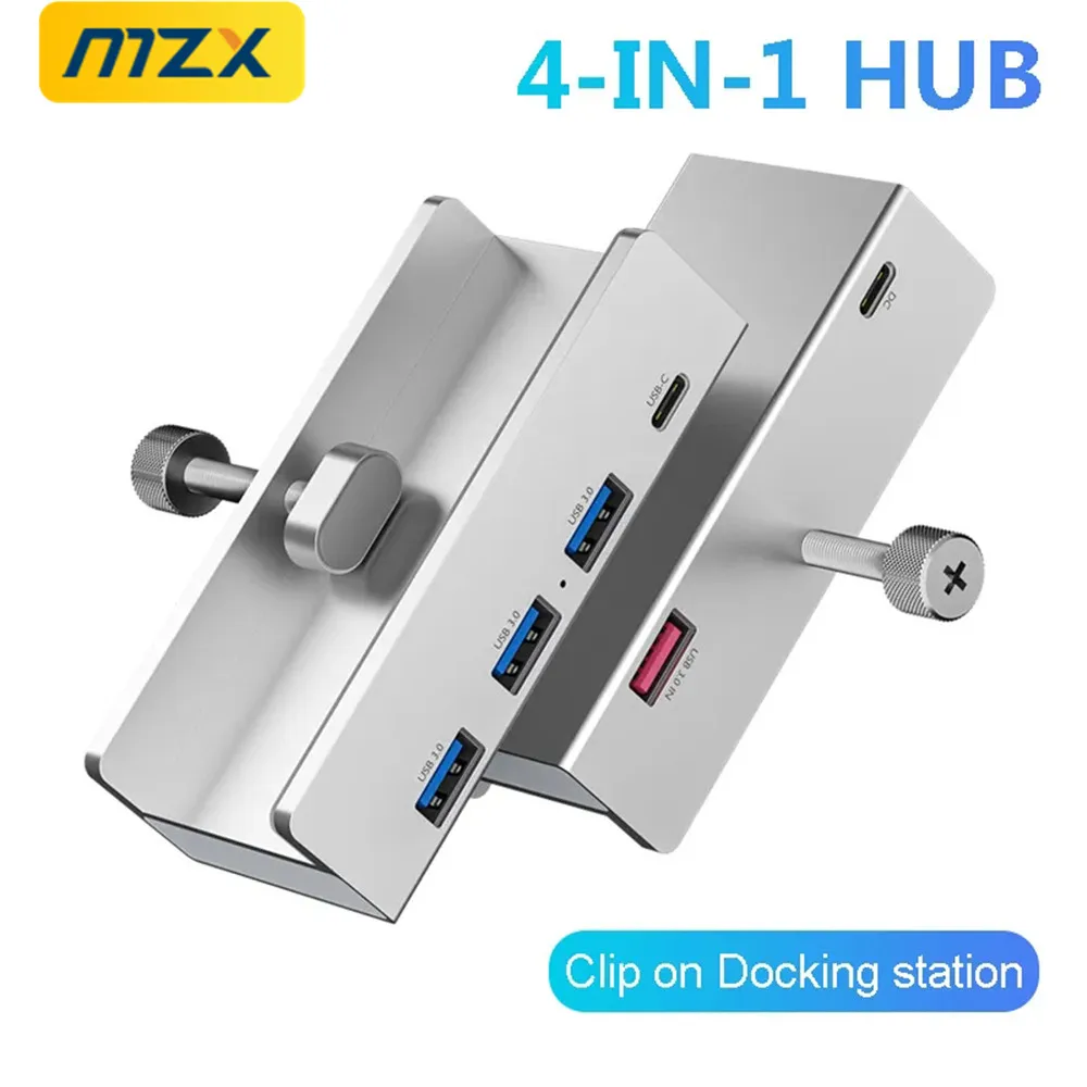 MZX Aluminium Clip USB 3.0 HUB Multi Concentrator Docking Station 3 0 A C Type Dock Splitter Adapter Extension PC Accessories