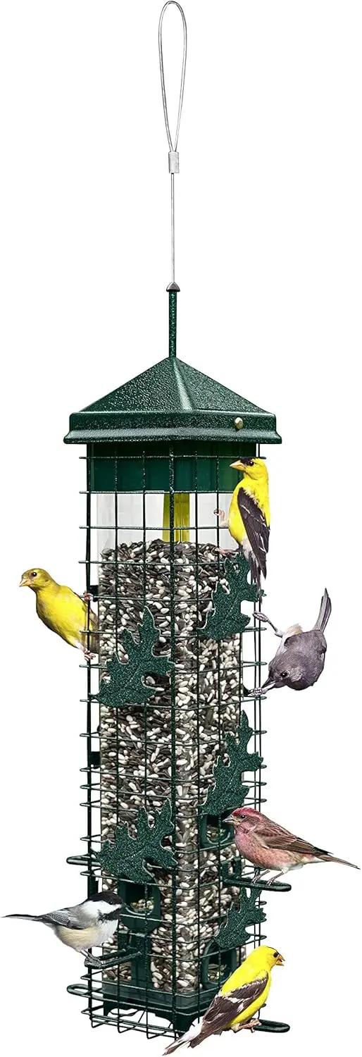 Squirrel Solution200 Squirrel-proof Bird Feeder w/6 Feeding Ports, 3.4-pound Seed Capacity, Free Seed Funnel