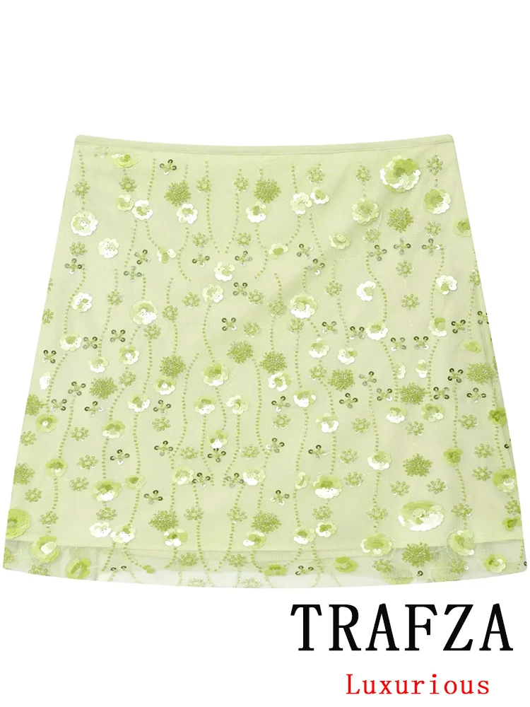 

TRAFZA High Street Chic женская юбка со скрещенной молнией, короткая тонкая прямая юбка, модная осенняя уличная мини-юбка 2023 года