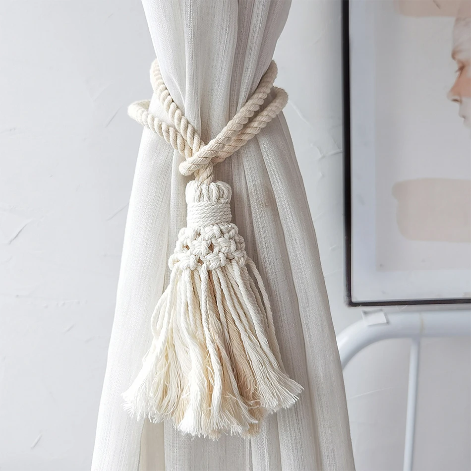 Cotton Thread Weaving Craft Curtain Pendant,Curtain Buckles, Bedroom Hangings,Curtain Accessories Home Decorations
